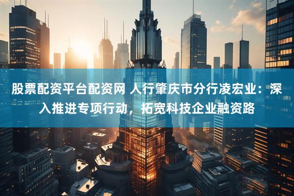 股票配资平台配资网 人行肇庆市分行凌宏业：深入推进专项行动，拓宽科技企业融资路